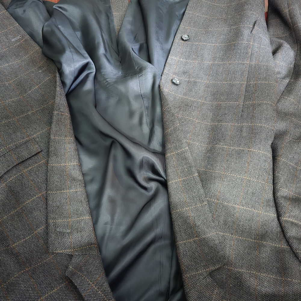 Men's Brown Checkered Blazer